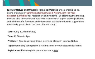 User Education and Publisher Webinars for July 2020