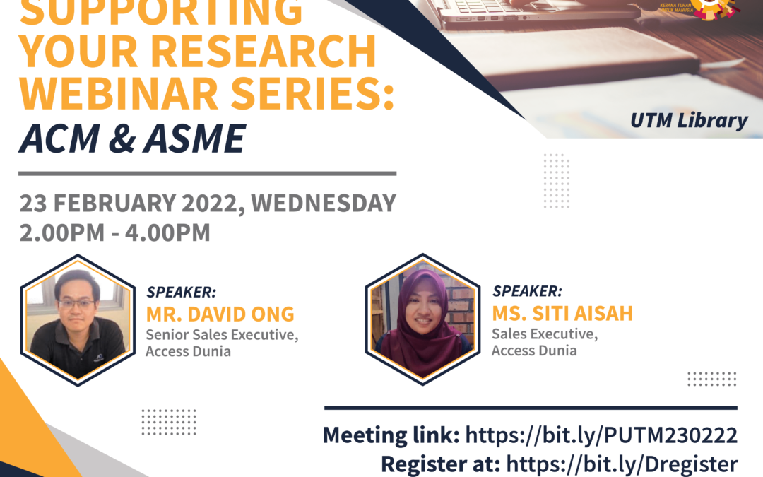 Supporting Your Research Webinar Series: ACM & ASME