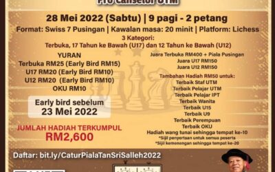 Kejohanan Catur Terbuka Piala Tan Sri Dr. Salleh Mohd Nor, Pro Canselor UTM