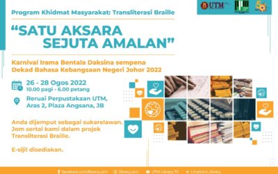 Program Khidmat Masyarakat: Transliterasi Braille “Satu Aksara Sejuta Amalan”