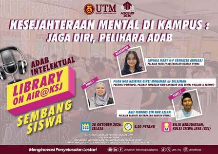 Jaga Diri, Pelihara Adab: Kesejahteraan Mental Mahasiswa Jadi Tumpuan Library On Air@KSJ
